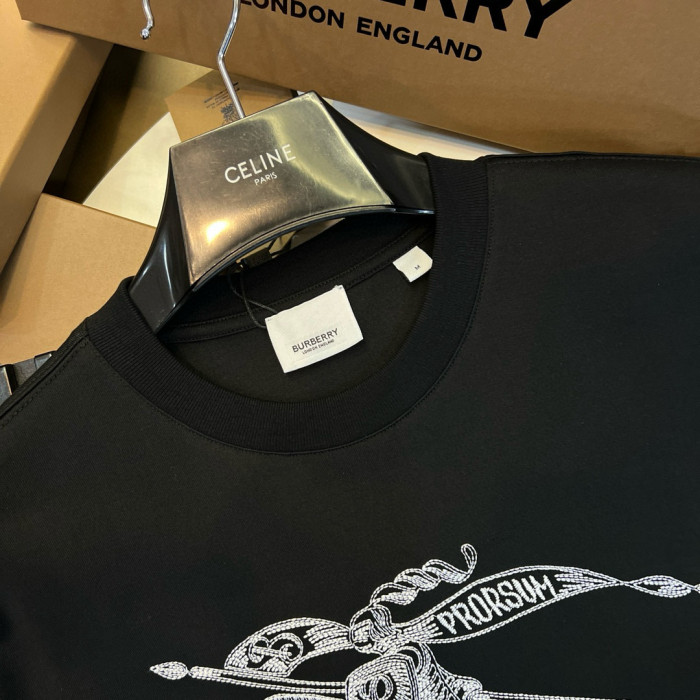 NIGO Burberry Men's Summer Embroidered Knight Pattern Printed Solid Color Crew Neck Short Sleeve T-Shirt #nigo77827