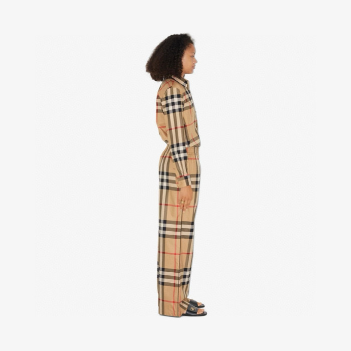NIGO Burberry Women's Spring/Summer Checkered Print Cotton Wide Leg Pants #nigo77828