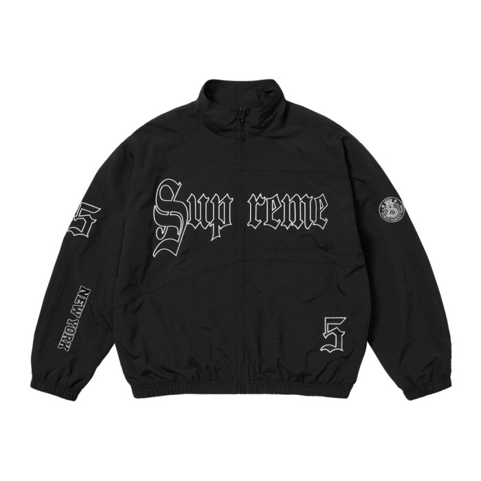 NIGO Supreme SS25 WEEK12 Old English Track Jacket Men's And Women's Spring/autumn Logo Pattern Patchwork Zipper Stand-up Collar Long-sleeved Jacket And Sweatpants Pants Set Suit #nigo77832