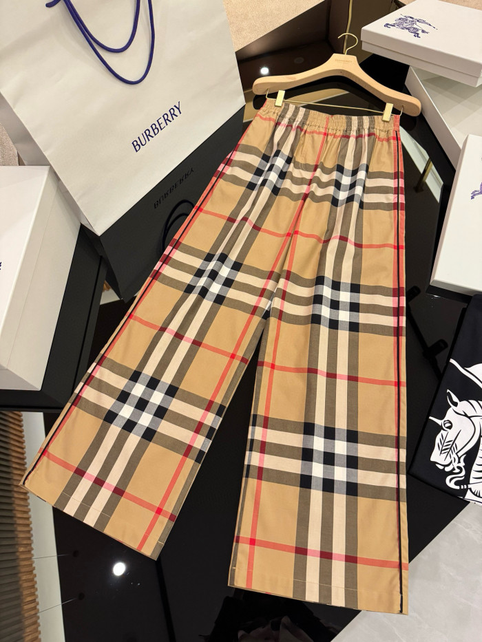 NIGO Burberry Women's Spring/Summer Checkered Print Cotton Wide Leg Pants #nigo77828