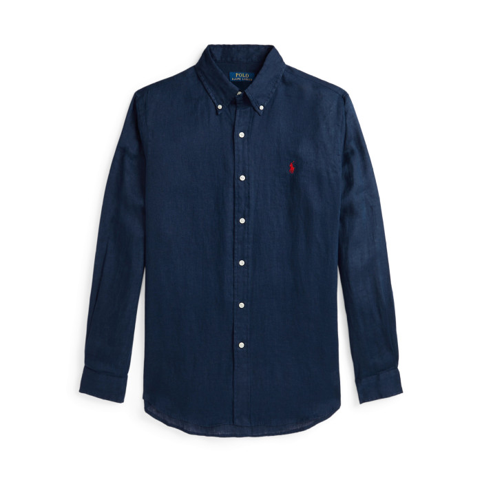 NIGO Ralph Lauren Men's Summer Solid Color Linen Fabric Single Breasted Long Sleeved Shirt #nigo77822