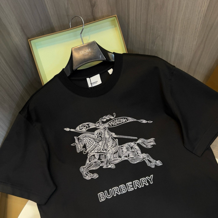 NIGO Burberry Men's Summer Embroidered Knight Pattern Printed Solid Color Crew Neck Short Sleeve T-Shirt #nigo77827