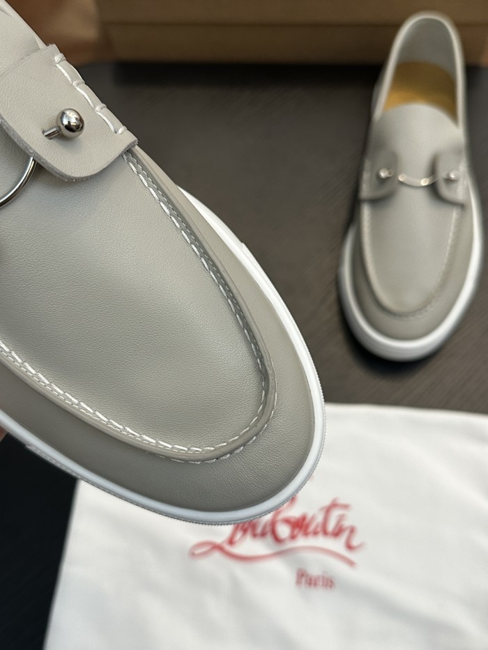NIGO Christian Louboutin Men's Solid Color Cowhide Leather Casual Flat Loafers Shoes #nigo77839