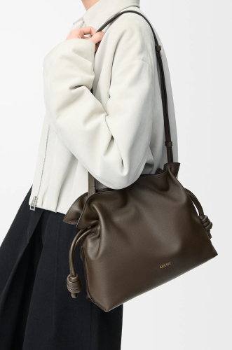 NIGO Loewe Women's Medium Nappa Calfskin Leather Flamenco Clutch Solid Color Shoulder Crossbody Bag Magnetic Clasp Closure Bag Bags 0010966075 #nigo81348