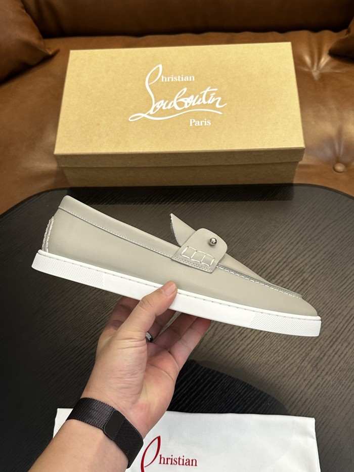 NIGO Christian Louboutin Men's Solid Color Cowhide Leather Casual Flat Loafers Shoes #nigo77839