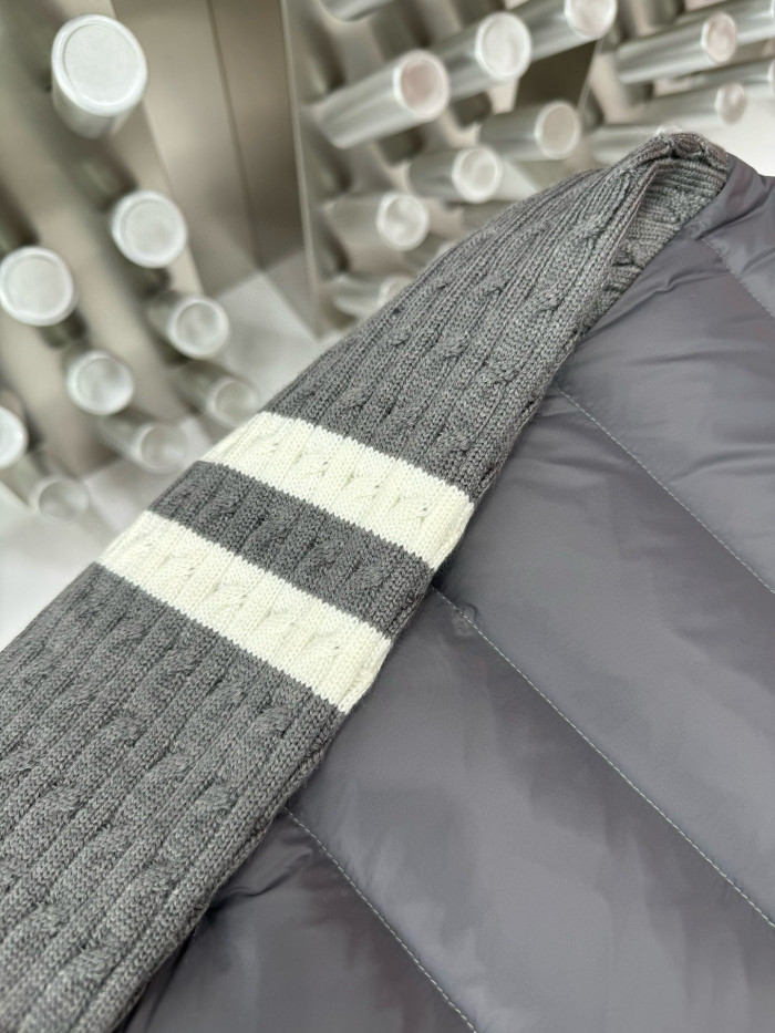 NIGO Moncler Men's Autumn And Winter Solid Colour Stand-up Collar Zip-up Striped Wool Patchwork Puffer Down Jacket #nigo77833