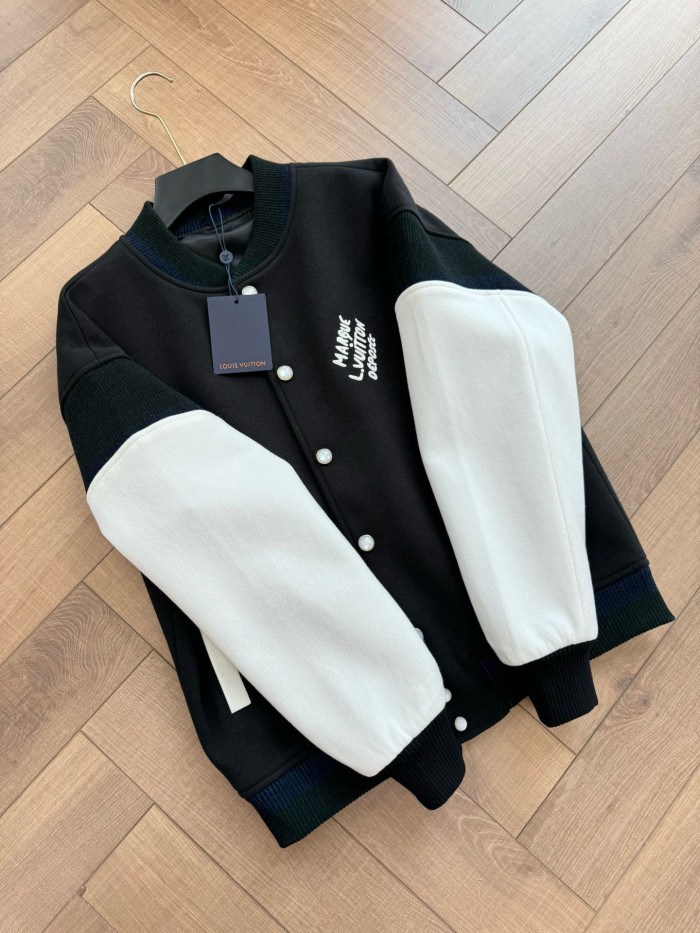 NIGO Louis Vuitton Men's Spring And Autumn Cotton Knit Baseball Jacket Single Breasted Colorblocked Cotton Long Sleeve Corset Jacket #nigo77852