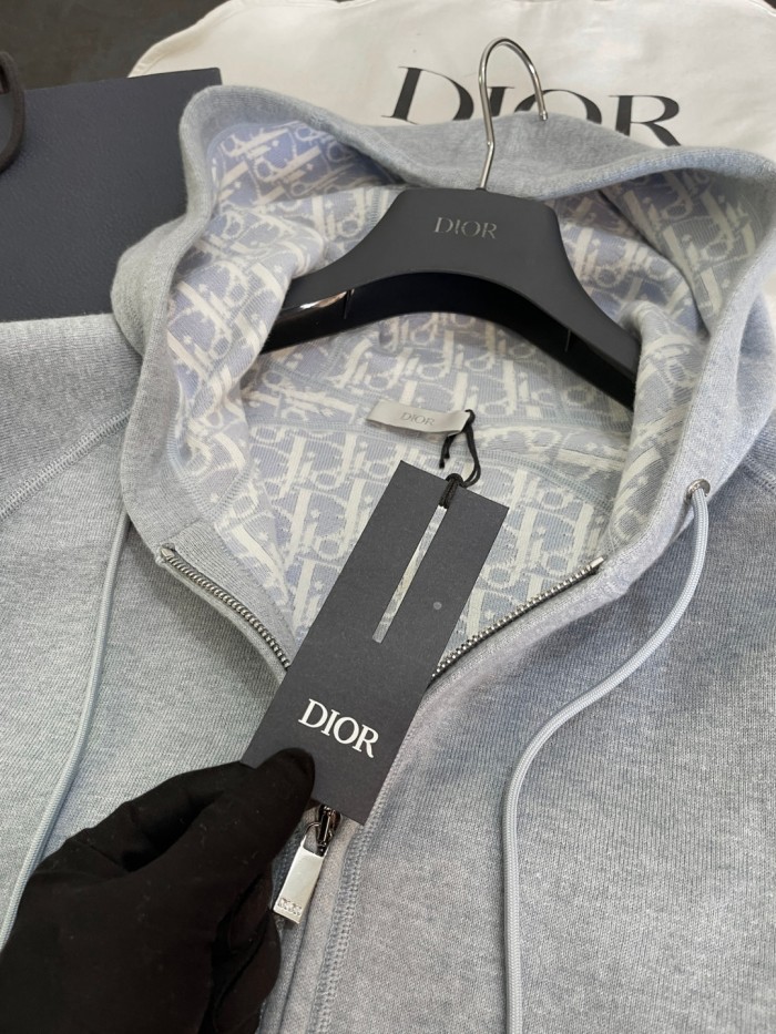 NIGO Dior Men's Spring And Autumn Lining Full Print Zipper Cotton Cashmere Solid Color Hooded Track Jacket Casual Elastic Sports Pants #nigo77855