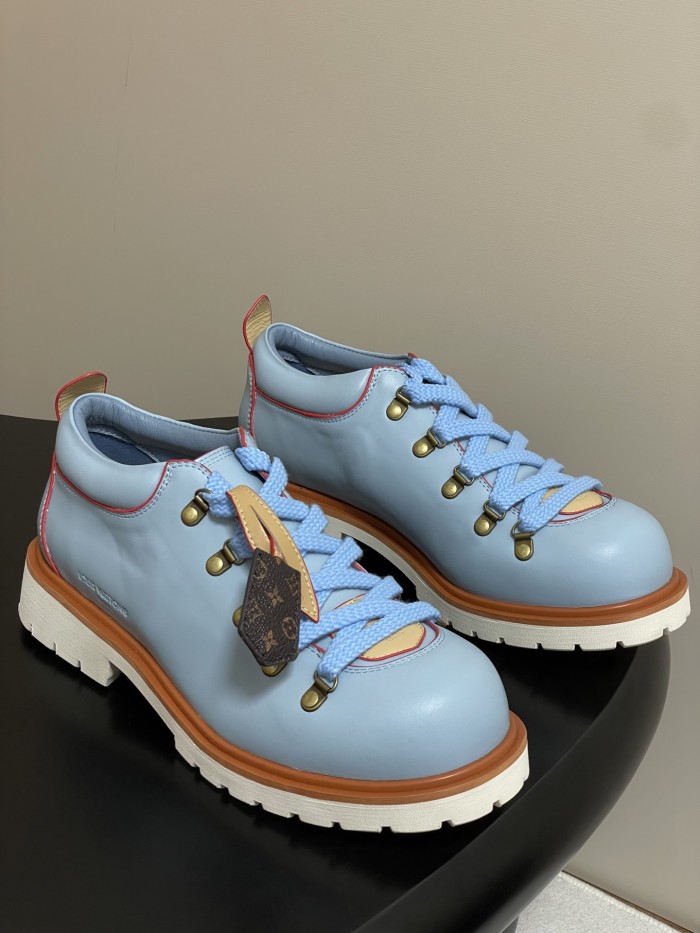 NIGO Louis Vuitton LV Remix Men's and Women's Summer Solid Color Cowhide Round Toe Lace-up Thick Sole Casual Shoes #nigo77841