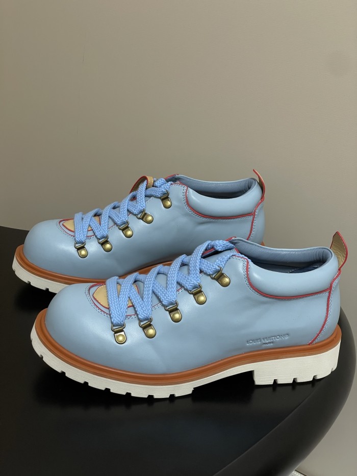 NIGO Louis Vuitton LV Remix Men's and Women's Summer Solid Color Cowhide Round Toe Lace-up Thick Sole Casual Shoes #nigo77841