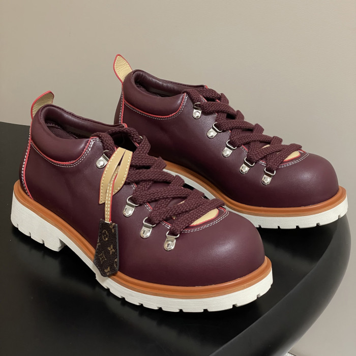 NIGO Louis Vuitton LV Remix Men's and Women's Summer Solid Color Cowhide Round Toe Lace-up Thick Sole Casual Shoes #nigo77841