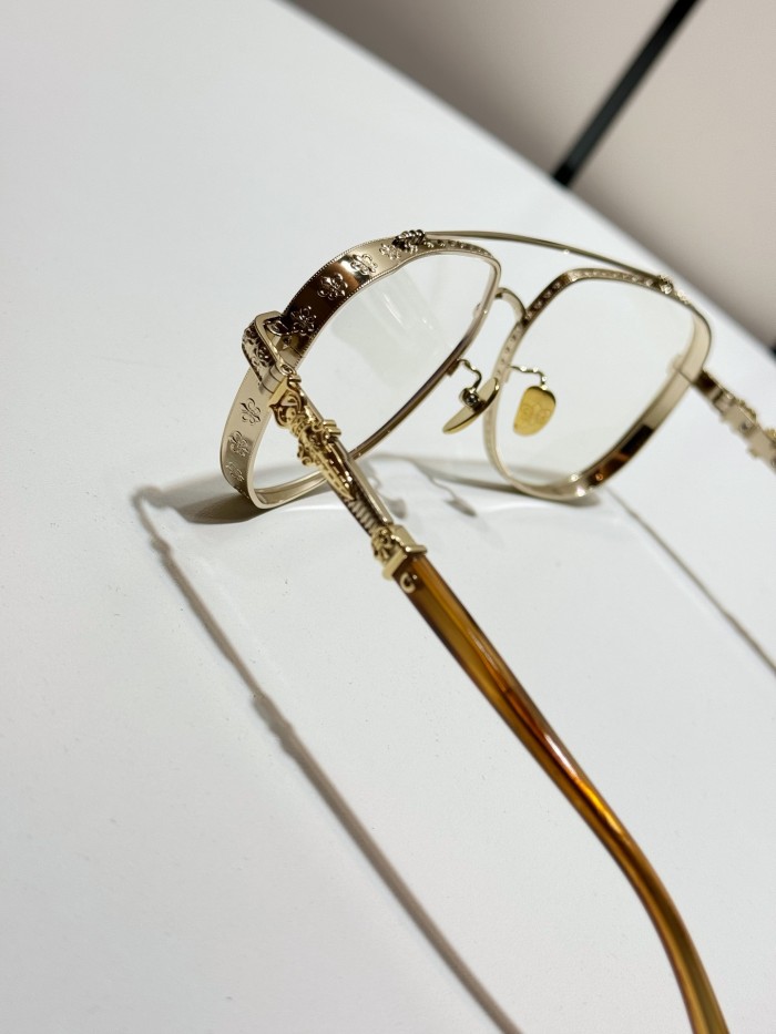 NIGO Chrome Hearts Men's And Women's Solid Color Metal Engraved Temple Optical Glasses #nigo77845