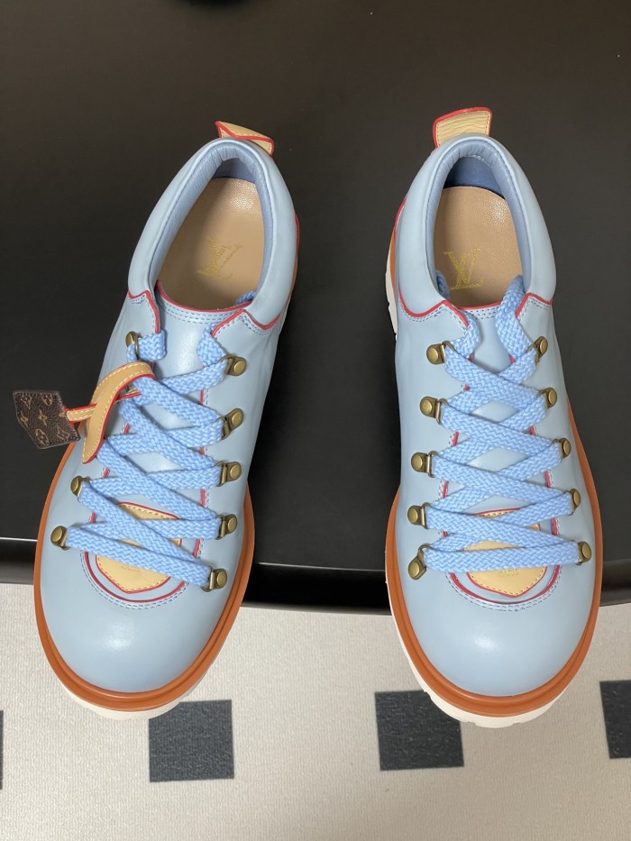 NIGO Louis Vuitton LV Remix Men's and Women's Summer Solid Color Cowhide Round Toe Lace-up Thick Sole Casual Shoes #nigo77841