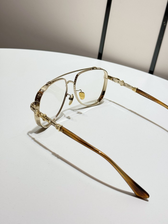 NIGO Chrome Hearts Men's And Women's Solid Color Metal Engraved Temple Optical Glasses #nigo77845