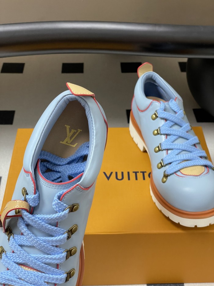 NIGO Louis Vuitton LV Remix Men's and Women's Summer Solid Color Cowhide Round Toe Lace-up Thick Sole Casual Shoes #nigo77841