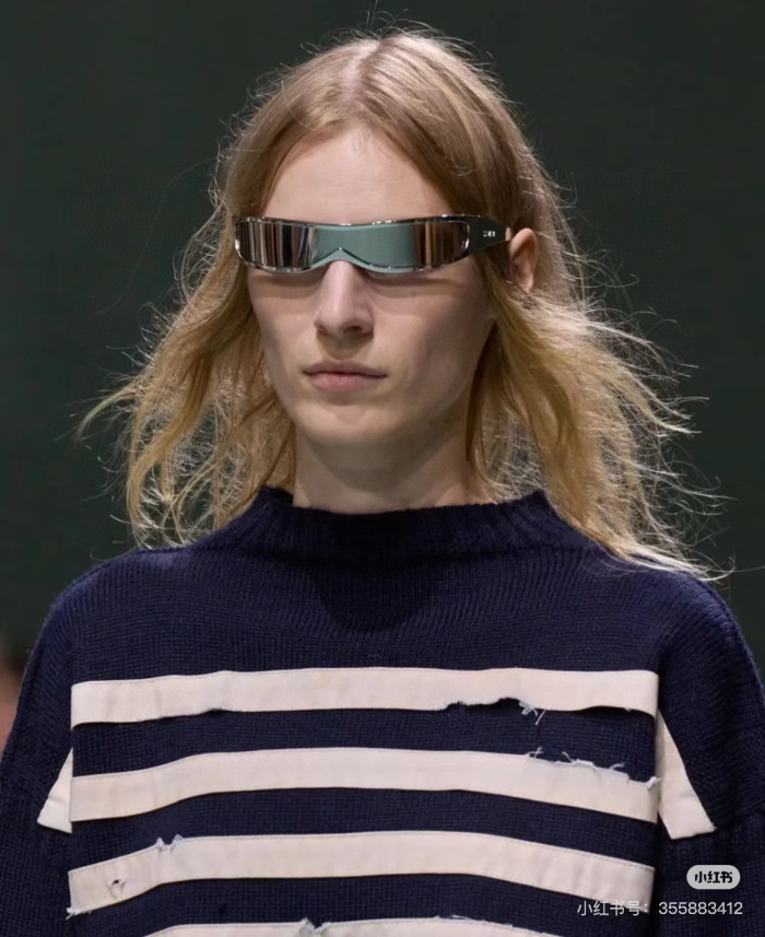 NIGO Prada Women's Solid Color Narrow Mask Irregular Shape Plate Frame Sunglasses Glasses #nigo77872