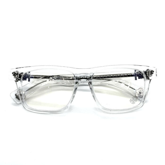 NIGO Chrome Hearts Men's And Women's Metal Engraved Temple Transparent Square Frame Optical Glasses #nigo77867
