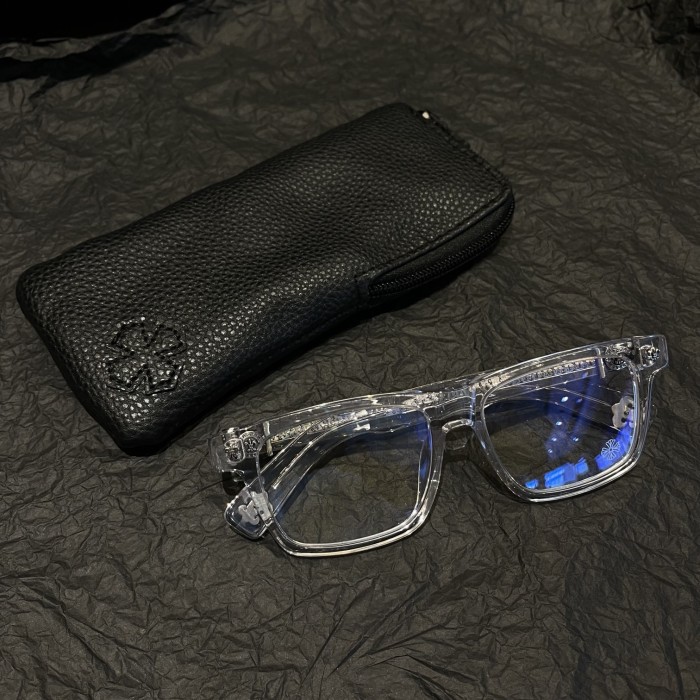 NIGO Chrome Hearts Men's And Women's Metal Engraved Temple Transparent Square Frame Optical Glasses #nigo77867