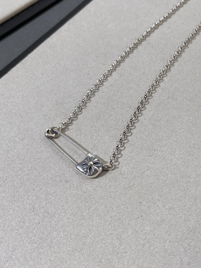 NIGO Chrome Hearts Men's and Women's Silver Pin Necklace Jewellery Accessories #nigo77866