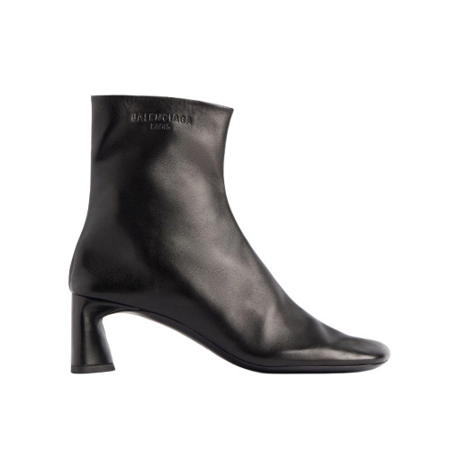 NIGO Balenciaga DUTY FREE Women's Solid Color Letter Print Cowhide Square Toe Chunky Heel Short Boots Shoes #nigo77869