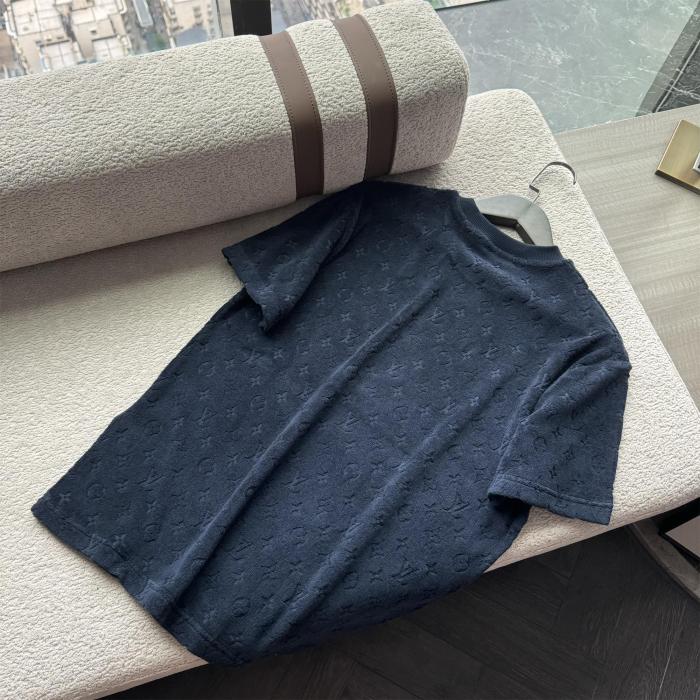 NIGO Louis Vuitton Men's Summer Solid Color Letter Print Terry Fabric Crew Neck Short Sleeve T-Shirt #nigo77882