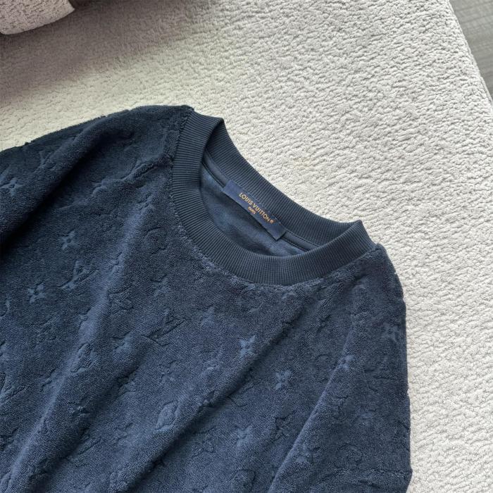 NIGO Louis Vuitton Men's Summer Solid Color Letter Print Terry Fabric Crew Neck Short Sleeve T-Shirt #nigo77882