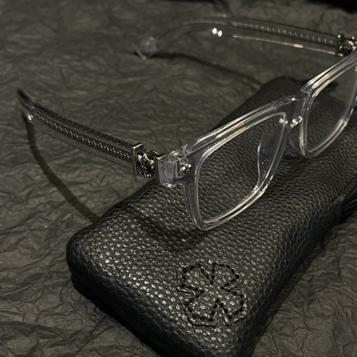 NIGO Chrome Hearts Men's And Women's Metal Engraved Temple Transparent Square Frame Optical Glasses #nigo77867