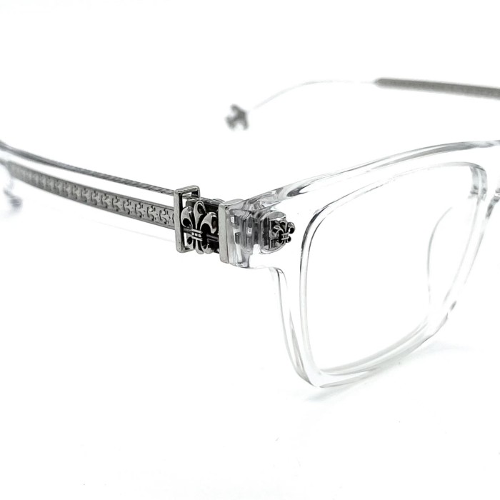 NIGO Chrome Hearts Men's And Women's Metal Engraved Temple Transparent Square Frame Optical Glasses #nigo77867