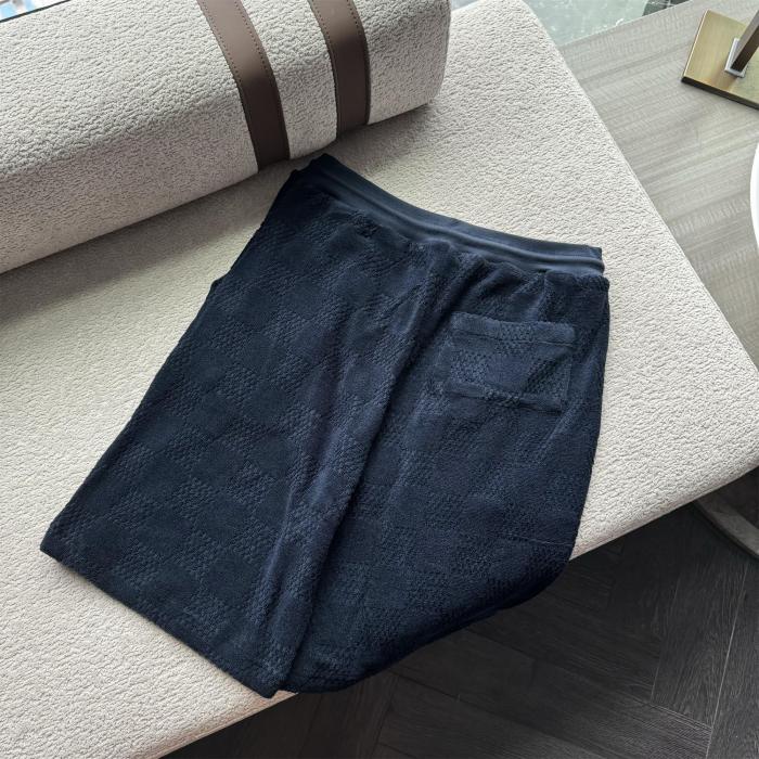 NIGO Louis Vuitton Men's Summer Solid Color Checkered Print Cotton Terry Cloth Drawstring Shorts #nigo77876
