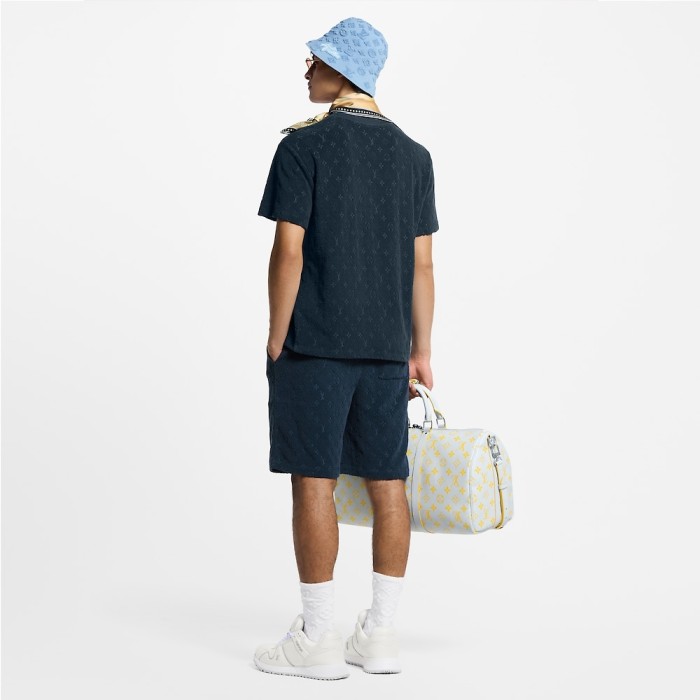 NIGO Louis Vuitton Men's Summer Solid Color Letter Print Terry Fabric Crew Neck Short Sleeve T-Shirt #nigo77882