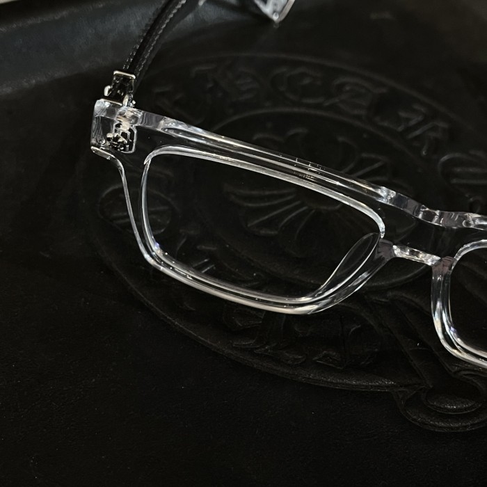 NIGO Chrome Hearts Men's And Women's Metal Engraved Temple Transparent Square Frame Optical Glasses #nigo77867