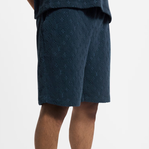 NIGO Louis Vuitton Men's Summer Solid Color Letter Print Cotton Terry Cloth Drawstring Shorts #nigo77875