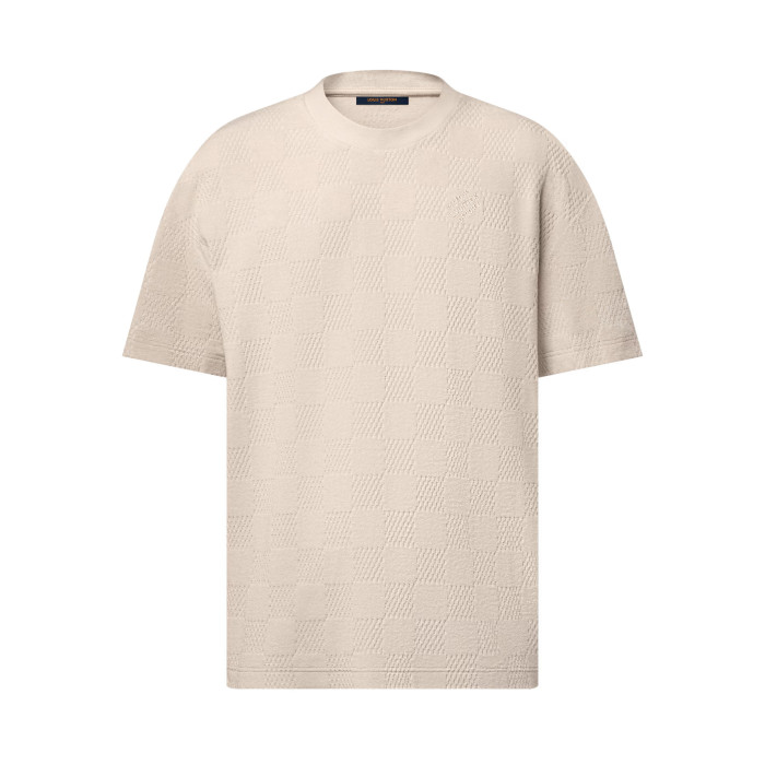 NIGO Louis Vuitton Men's Summer Solid Color Checkered Print Terry Fabric Crew Neck Short Sleeve T-Shirt #nigo77881