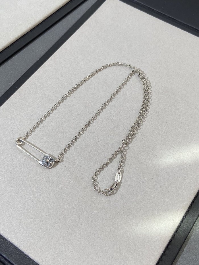 NIGO Chrome Hearts Men's and Women's Silver Pin Necklace Jewellery Accessories #nigo77866