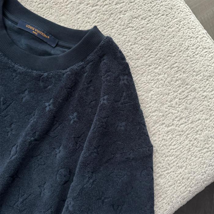 NIGO Louis Vuitton Men's Summer Solid Color Letter Print Terry Fabric Crew Neck Short Sleeve T-Shirt #nigo77882