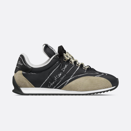 NIGO Dior D-Sketch Men's And Women's Solid Color Nylon And Cowhide Leather Letter Print Round Toe Low-top Lace-up Casual Shoes #nigo77873