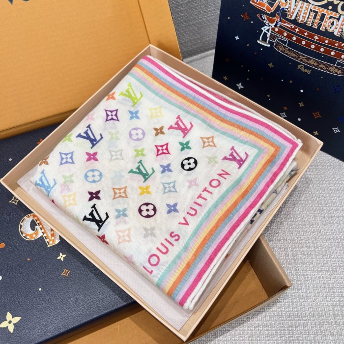NIGO Louis Vuitton Lv X Tm Women's Colorful Letter Print Sheep Wool Shawl Scarf Accessories #nigo77885