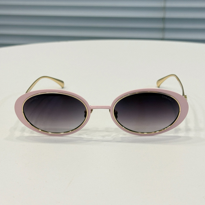 NIGO Chanel Women's Solid Color Metal Oval Sunglasses Eyewear Glasses #nigo77884