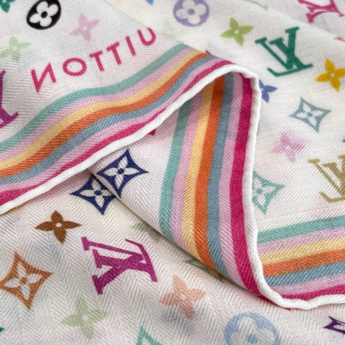 NIGO Louis Vuitton Lv X Tm Women's Colorful Letter Print Sheep Wool Shawl Scarf Accessories #nigo77885
