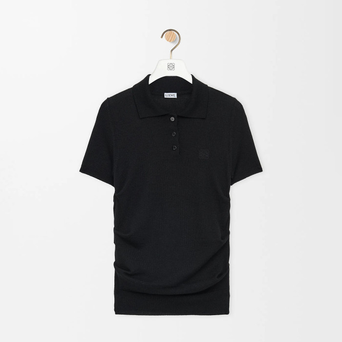 NIGO Loewe Women's Summer Solid Color Cashmere Polo Neck Short Sleeve T-Shirt #nigo77892