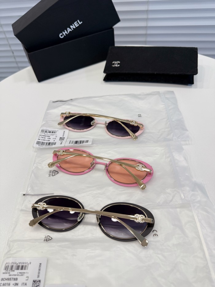 NIGO Chanel Women's Solid Color Metal Oval Sunglasses Eyewear Glasses #nigo77884