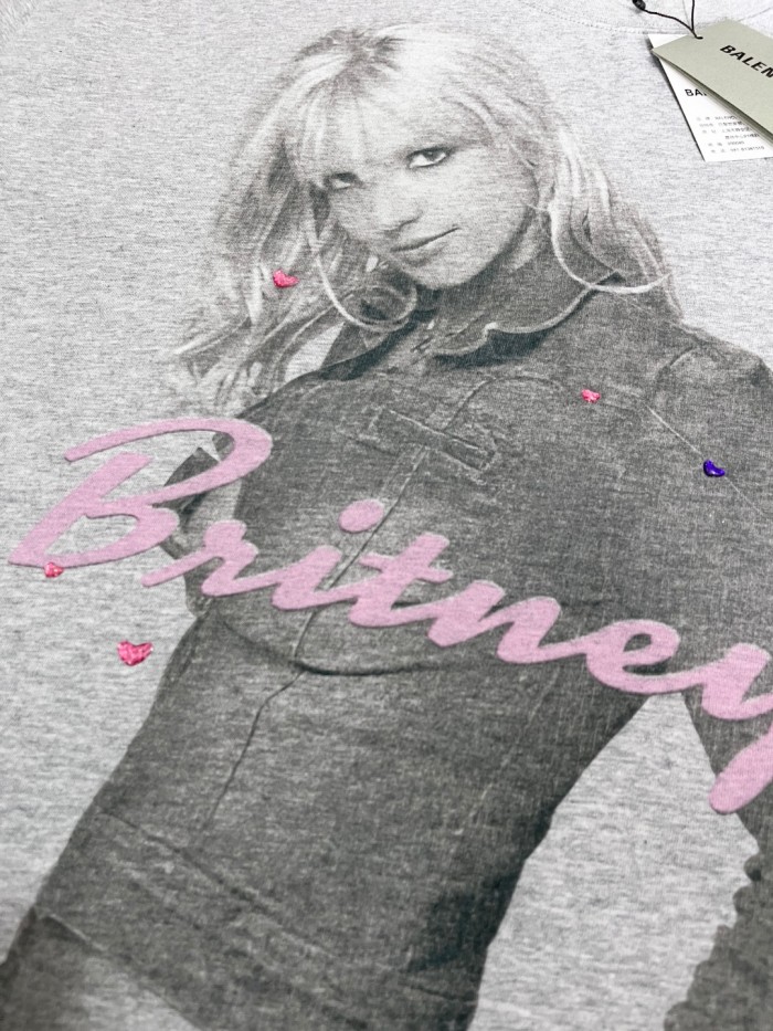 NIGO Balenciaga Music  Britney Spears Series Men's and Women's Summer Character Print Round Neck Cotton Short Sleeve T-Shirt #nigo77896