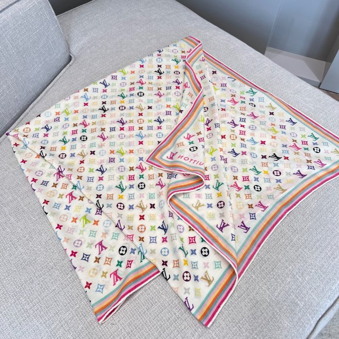 NIGO Louis Vuitton Lv X Tm Women's Colorful Letter Print Sheep Wool Shawl Scarf Accessories #nigo77885