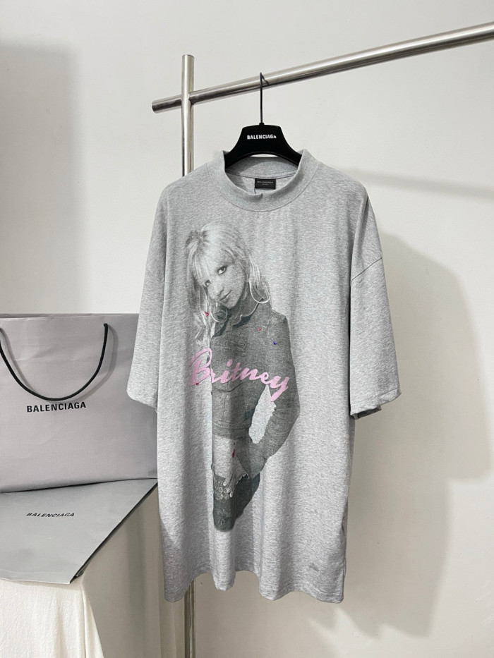 NIGO Balenciaga Music  Britney Spears Series Men's and Women's Summer Character Print Round Neck Cotton Short Sleeve T-Shirt #nigo77896