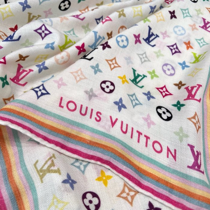 NIGO Louis Vuitton Lv X Tm Women's Colorful Letter Print Sheep Wool Shawl Scarf Accessories #nigo77885