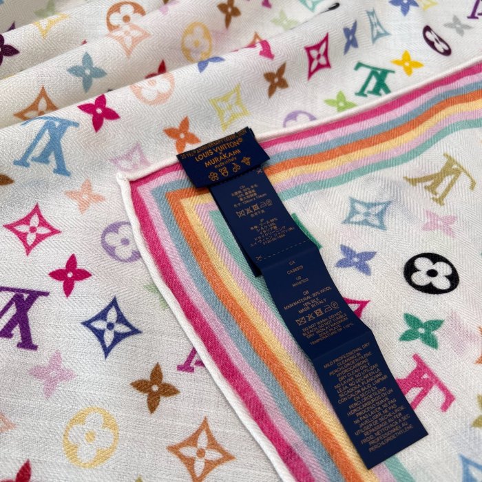 NIGO Louis Vuitton Lv X Tm Women's Colorful Letter Print Sheep Wool Shawl Scarf Accessories #nigo77885
