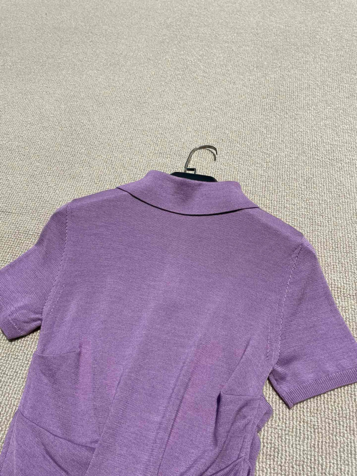 NIGO Loewe Women's Summer Solid Color Cashmere Polo Neck Short Sleeve T-Shirt #nigo77892