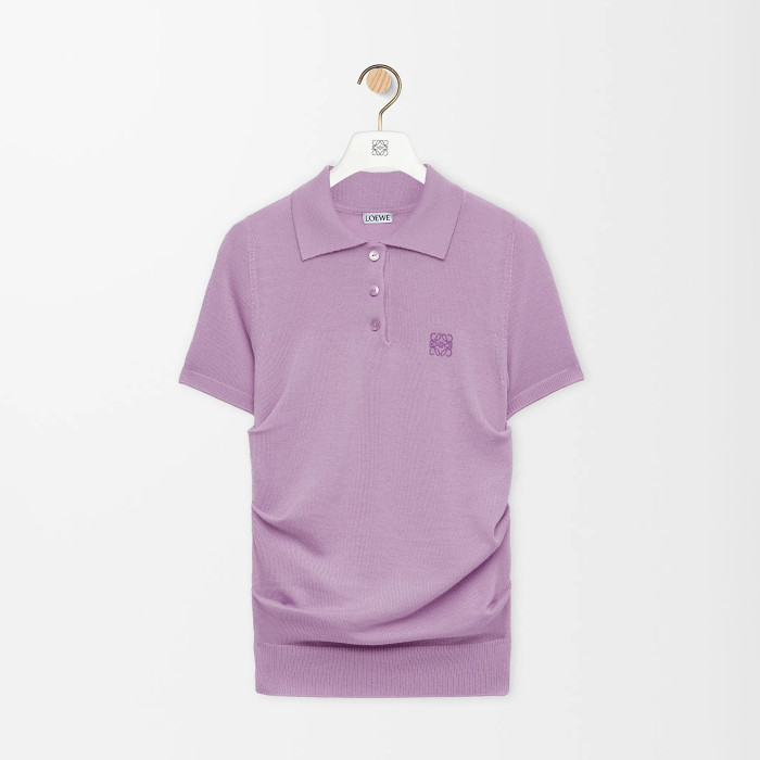 NIGO Loewe Women's Summer Solid Color Cashmere Polo Neck Short Sleeve T-Shirt #nigo77892