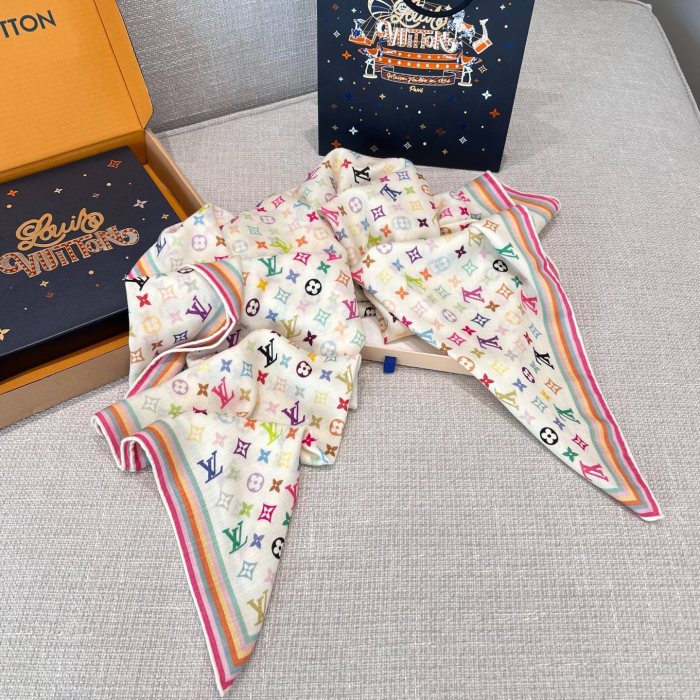 NIGO Louis Vuitton Lv X Tm Women's Colorful Letter Print Sheep Wool Shawl Scarf Accessories #nigo77885