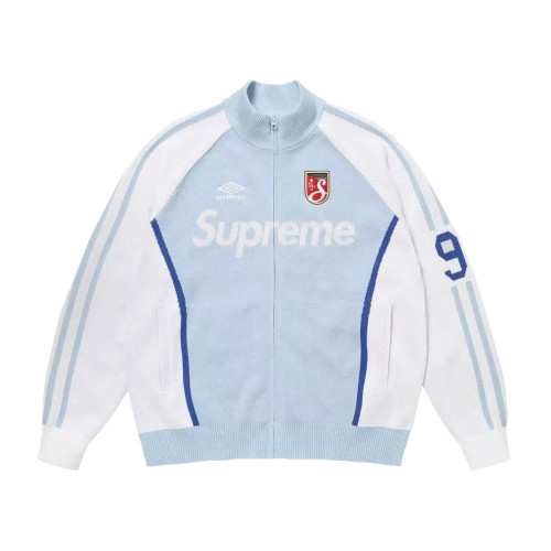 NIGO Supreme X UMBRO ZIP UP SWEATER Men's And Women's Spring And Summer Color-blocked Long-sleeved Knit Sweater With Embroidered Logo On The Chest Jacket And Casual Drawstring Shorts Set Suit #nigo77888